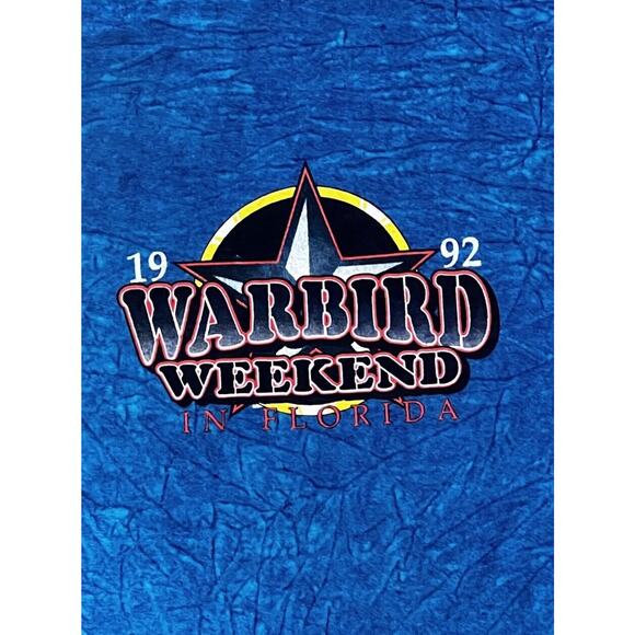 Vintage 1992 Warbird Weekend Florida Double Sided T Shirt Single Stitch XL USA - Picture 3 of 6